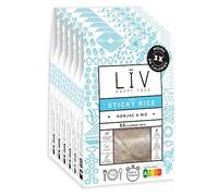 LÏV Happy Food - Sticky Rice - Riz de Konjac - Riz rond sans gluten - Konjac - Vegan, Gluten Free, Faible en calorie - Box de 6 paquets x 200g