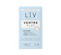 LÏV Happy Food - Ventre Plat - Complément Alimentaire & Probiotique - Favorise le Drainage & Réduit les inconforts digestifs - Charbon Actif & Thé Vert - 1 Mois - 30 Gélules