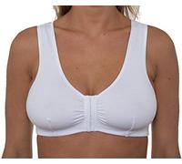 Liv Lingerie GEMM Soutien-gorge en coton majoritaire à fermeture avant pour femme sans armature post-chirurgie doux extensible en plusieurs choix de couleurs standard à grandes tailles Ouverture