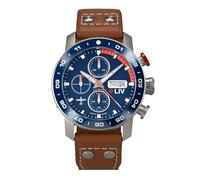 LIV P-51 Pilot's Strawboss2 TI Chrono, Titanium 42MM Swiss Automatic Day-Date Watch - Lunette unidirectionnelle en céramique - Boîtier en titane de haute qualité - Cristal saphir