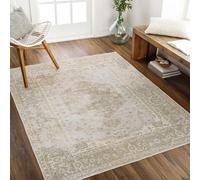 Livabliss Al Khor de Salon, Salle à Manger, Chambre, Cuisine - Lavable en Machine, Poil Court - Vintage Ethnique, Boheme Chic, Coloré Oriental, 160x213 cm - Gris, Bleu