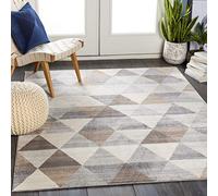 Livabliss Amsterdam Tapis Géométrique Scandinave - Grand Tapis Salon, Salle à Manger, Chambre, Cuisine - Design Boheme Chic, Berbere Moderne, Poil Court 200x274 cm - Gris, Brun, Blanc