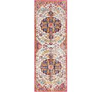Livabliss Asmara Tapis Vintage bohème Traditionnel pour Salon, Couloir, Cuisine, Facile d'entretien, Orange, Bordeaux - 80 x 220 cm