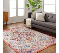 Livabliss Asmara Vintage groß 120x170 cm - Wohnzimmer, Esszimmer, Schlafzimmer, Boho Stil mit buntem Muster in Orange und Weinrot