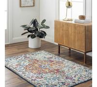 Livabliss Asmara Vintage groß 120x170 cm - Wohnzimmer, Esszimmer, Schlafzimmer, Boho Stil mit Buntem Muster in Blau und Orange