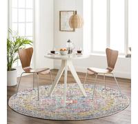 Livabliss Asmara Vintage groß 160 cm - Wohnzimmer, Esszimmer, Schlafzimmer, Boho Kurzflor pflegeleicht in Grau und Orange