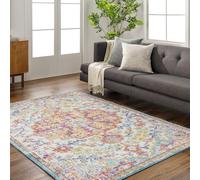 Livabliss Asmara Vintage Rug - de Surface Salon 120x170 cm, Salle à Manger, Cuisine, bohème Traditionnel Multicolore, Pile Facile à Entretenir, bohème Grand, Rouge, Orange, Sarcelle, Beige
