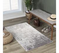 Livabliss Bangkok Tapis Moderne Abstrait - Tapis Salon, Salle à Manger, Chambre Adulte et Ado, Cuisine - Design Marbre Moucheté Multicolore, Poil Ras Doux 80x150 cm - Ardoise Claire, Blanc