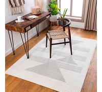 Livabliss Boise Tapis Géométrique Scandinave - Grand Tapis Salon, Salle à Manger, Chambre, Cuisine - Design Boheme Chic, Berbere Moderne, Poil Court 200x275 cm - Ivoire et Gris