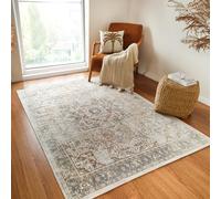 Livabliss Bridgetown waschbar in der Waschmaschine - Vintage Groß für Wohnzimmer 200x275 cm, Schlafzimmer, Küche - Orientalischer Boho, Braun, Crème