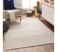 Livabliss Buenos Aires Tapis Géométrique Scandinave - Grand Tapis Salon, Salle à Manger, Chambre, Cuisine - Design Boheme Chic, Berbere Moderne, Poil Court 130x180 cm - Gris et Ivoire