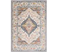 Livabliss Casablanca Vintage groß - Orientalischer Wohnzimmer 160 cm, Esszimmer, Schlafzimmer - Boho Kurzflor e für einfache Pflege - Taupe, Blau und Grau