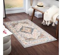 Livabliss Casablanca Vintage groß - Orientalischer Wohnzimmer 80x150 cm, Esszimmer, Schlafzimmer - Boho Kurzflor e für einfache Pflege - Taupe, Blau und Grau