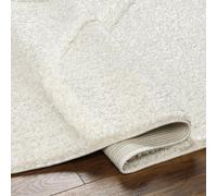 Livabliss Chelles Shaggy - Salon berbère Moderne - Large 120 x 170 cm - Doux à Poils Longs pour Chambre à Coucher - Style bohème Neutre - Poils épais et faciles d'entretien - Beige et Blanc