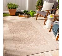 Livabliss Crete Tapis Exterieur Terrasse Balcon, Véranda, Patio - Géométrique Scandinave, Boheme Chic et Oriental - Tapis Jardin Extérieur et Intérieur Moderne Grande Taille 200x275 cm - Ivoire, Beige