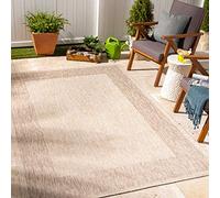 Livabliss Crete Tapis Exterieur Terrasse Balcon, Véranda, Patio - Géométrique Scandinave, Boheme Chic et Oriental - Tapis Jardin Extérieur et Intérieur Moderne Grande Taille 160x213 cm - Beige, Crème