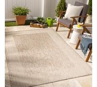 Livabliss Crete wetterfest Outdoor Design 160x213 cm - Boho Stil für Balkon, Terrasse, Garten & Küche, pflegeleicht & langlebig - Beige