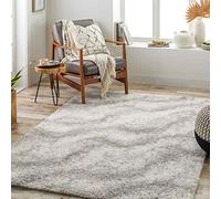 Livabliss Dili Tapis Shaggy - Tapis Salon, Salle à Manger, Chambre Adulte et Ado, Cuisine - Poil Long Moelleux et Doux, Beige Motif Berbère, Carpette Chambre 160x220 cm - Crème et Gris Foncé