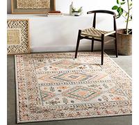 Livabliss Dublin Tapis Vintage pour Salon, Couloir, Cuisine - Tapis bohème Traditionnel Multicolore Facile d'entretien - 80 x 150 cm - Grand Tapis bohème - Ivoire, Rose et Gris