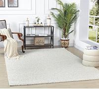 Livabliss Home Tapis à Poils Longs Moderne berbère Doux pour Chambre à Coucher - Style bohème Neutre - en Peluche épaisse - Facile d'entretien - 160 x 220 cm - Blanc