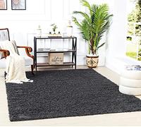 Livabliss Home Tapis Shaggy Uni - Tapis de Couloir, Salon, Salle à Manger, Chambre, Cuisine, Entrée - Poil Long Moelleux et Doux, Motif Berbère, Carpette Chambre Monochrome 120x170 cm - Anthracite