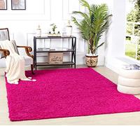 Livabliss Home Tapis Shaggy Uni - Tapis de Couloir, Salon, Salle à Manger, Chambre, Cuisine, Entrée - Poil Long Moelleux et Doux, Beige Motif Berbère, Carpette Chambre Monochrome 100x200 cm - Rose