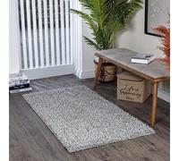 Livabliss Home Tapis Shaggy Uni - Tapis de Couloir, Salon, Salle à Manger, Chambre, Cuisine, Entrée - Poil Long Moelleux et Doux, Beige Motif Berbère, Carpette Chambre Monochrome 80x150 cm - Gris