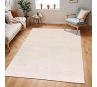 Livabliss Joli Tapis géométrique scandinave pour Salon, Salle à Manger, Cuisine - Neutre, à Motifs Abstraits, Style bohème, Facile d'entretien, 160 x 230 cm