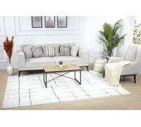 Livabliss Kalix Wohnzimmer Modern - Abstrakt Design in Marmor Optik für Wohnzimmer 160x213 cm, Esszimmer, Schlafzimmer - Marmor e groß, weicher Kurzflor in Grau, Schwarz, Creme