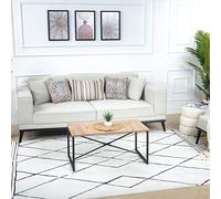 Livabliss Linkka Tapis Géométrique Scandinave - Grand Tapis Salon, Salle à Manger, Chambre, Cuisine - Design Boheme Chic, Berbere Moderne, Poil Court 160x213 cm - Noir et Crème