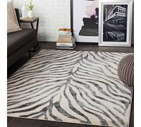 Livabliss Luanda Tapis Géométrique Scandinave - Grand Tapis Salon, Salle à Manger, Chambre, Cuisine - Design Boheme Chic, Berbere Moderne, Poil Court 120x170 cm - Anthracite, Beige