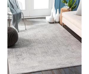Livabliss Marrakech Vintage - Zone s pour Salon 160 x 215 cm, Chambre à Coucher - Style scandinave Neutre - Style bohème Traditionnel - Poils naturels faciles d'entretien - L, Gris et Blanc