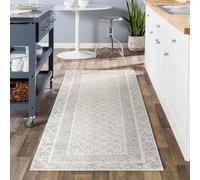 Livabliss Monaco Tapis Géométrique Scandinave - Grand Tapis Salon, Salle à Manger, Chambre, Cuisine - Design Boheme Chic, Berbere Moderne, Poil Court 80x150 cm - Beige, Gris