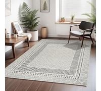 Livabliss Monaco Wohnzimmer Boho, großer Schlafzimmer 200x275 cm,Esszimmer mit geometrischem Muster, Skandinavischer Wohnzimmer Modern in Grau, Schwarz, Creme