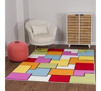 Livabliss Montpellier Tapis Géométrique Scandinave - Grand Tapis Salon, Salle à Manger, Chambre, Cuisine - Design Boheme Chic, Berbere Moderne, Poil Court 160x213 cm - Multicolore