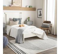 Livabliss Nairobi Tapis Géométrique Scandinave - Grand Tapis Salon, Salle à Manger, Chambre, Cuisine - Design Boheme Chic, Berbere Moderne, Poil Court 130x170 cm - Ivoire, Noir
