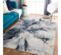 Livabliss New York Tapis Moderne Abstrait - Tapis Salon, Salle à Manger, Chambre Adulte et Ado, Cuisine - Design Marbre Moucheté Multicolore, Poil Ras Doux 160x220 cm - Bleu, Gris, Beige