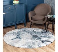 Livabliss New York Tapis Moderne Abstrait - Tapis Salon, Salle à Manger, Chambre Adulte et Ado, Cuisine - Design Marbre Moucheté Multicolore, Poil Ras Doux 160 cm - Bleu, Gris, Beige