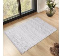 Livabliss Nice Géométrique Scandinave - Grand Salon, Salle à Manger, Chambre, Cuisine - Design Boheme Chic, Berbere Moderne, Poil Court - - Gris, Blanc