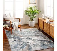 Livabliss Odunec Tapis Abstrait pour Salon, Salle à Manger, Salon, Cuisine, Chambre à Coucher - Tapis Moderne à Poils Moyens - Doux et Luxueux - Facile d'entretien - Ivoire - Bleu - Gris - Rouille -