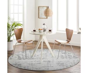 Livabliss Phuket Moderne Abstrait - Salon, Salle à Manger, Chambre Adulte et Ado, Cuisine - Design Marbre Moucheté Multicolore, Poil Ras Doux 160x160 cm - Gris, Ivoire