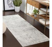 Livabliss Phuket Tapis Moderne Abstrait - Tapis Salon, Salle à Manger, Chambre Adulte et Ado, Cuisine - Design Marbre Moucheté Multicolore, Poil Ras Doux 80x220 cm - Gris Argenté, Gris, Ivoire