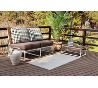 Livabliss Pozanti Tapis Exterieur Terrasse Balcon, Véranda, Patio - Géométrique Scandinave, Boheme Chic et Oriental - Tapis Jardin Extérieur, Intérieur Moderne Grande Taille 120x170 cm - Gris, Ivoire