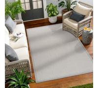 Livabliss Pozanti Tapis Exterieur Terrasse Balcon, Véranda, Patio - Géométrique Scandinave, Boheme Chic et Oriental - Tapis Jardin Extérieur et Intérieur Moderne Grande Taille 160x213 cm - Gris,Ivoire