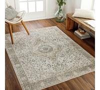 Livabliss Riffa Lavable à la Machine- Vintage Salon Salon, Grand 160x213 cm - Bohème Traditionnel, Salle à Manger, Cuisine, extérieur, Couloir - Beige et Gris