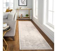 Livabliss Roma Tapis Vintage - Tapis de Salon, Salle à Manger, Chambre, Cuisine - Boheme Chic, Design Traditionnel Oriental Multicolore, Coloré Poil Court 80x220 cm - Blanc et Gris