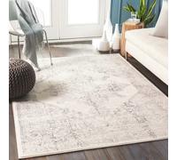 Livabliss Roma Tapis Vintage - Tapis de Salon, Salle à Manger, Chambre, Cuisine - Boheme Chic, Design Traditionnel Oriental Multicolore, Coloré Poil Court 140x200 cm - Blanc Cassé et Gris