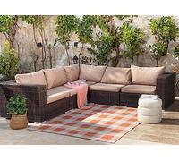 Livabliss Rome Exterieur Terrasse Balcon, Véranda, Patio - Géométrique Scandinave, Boheme Chic et Oriental - Jardin Extérieur et Intérieur Moderne Grande Taille 160x213 cm - Orange, Beige