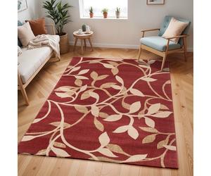Livabliss Rouvrel Tapis Abstrait 160x230 cm - Effet Marbre Moderne - Grand Tapis Salon, Salle à Manger, Cuisine & Chambre - Poil Moyen, Doux et Facile d’Entretien - Bordeaux, Beige & Marron