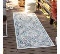 Livabliss Safi Exterieur Terrasse Balcon, Véranda, Patio - Géométrique Scandinave, Boheme Chic et Oriental - Jardin Extérieur et Intérieur Moderne Grande Taille 80x220 cm - Bleu, Orange